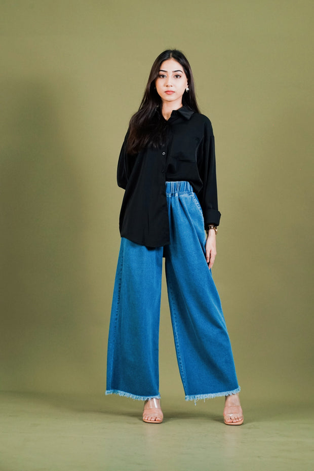 tibi-gingham-top-white-wide-leg-pants-braid-belt-straw-bag-denim-jacket-palm-springs-classic-style11  - MEMORANDUM | NYC Fashion & Lifestyle Blog for the Working Girl