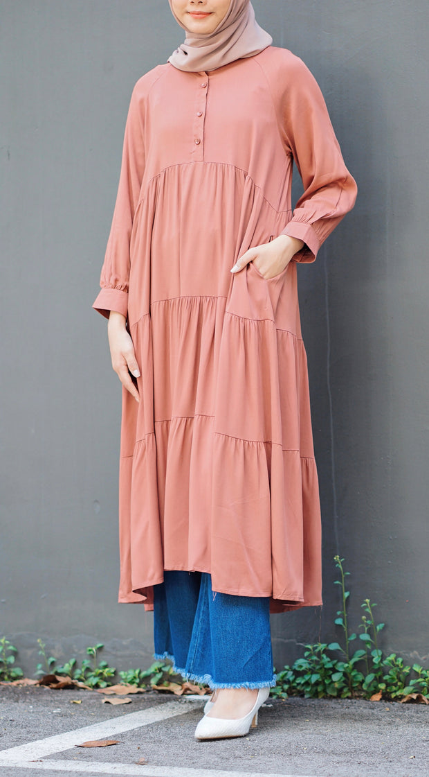 Rayon Tiered Dress