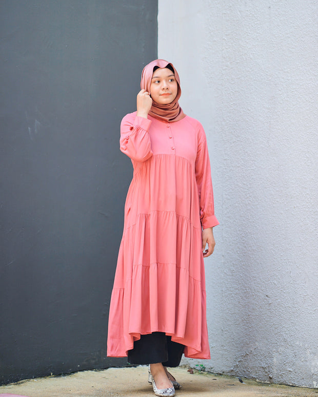 Rayon Tiered Dress